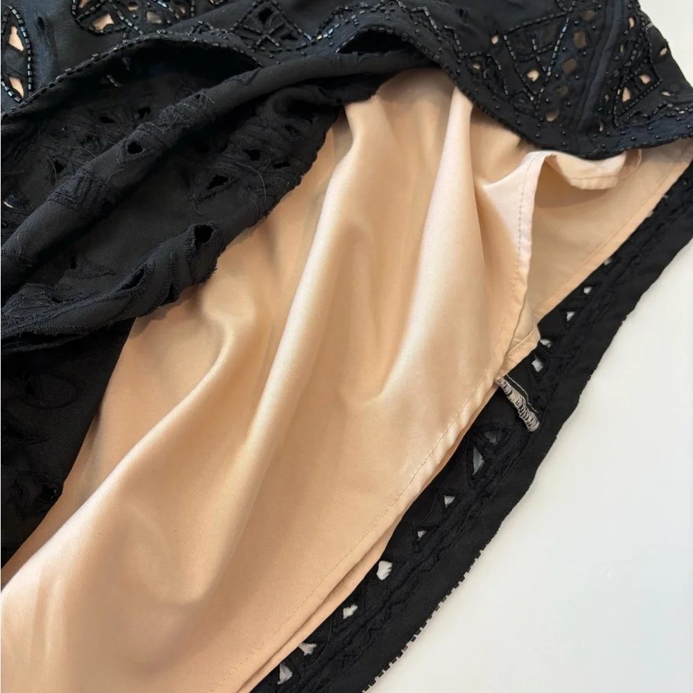 KAS New York Mari Beaded Cutout Black Dress XS - Picture 6 of 10